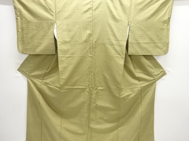 JAPANESE KIMONO / ANTIQUE KIMONO / SILK / TSUMUGI / WOVEN STRIPE